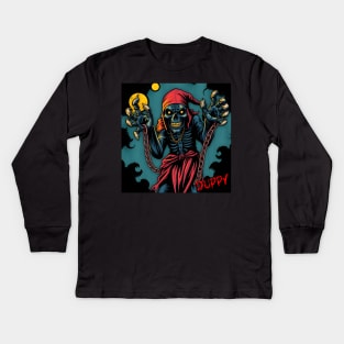 DUPPY - FULL COLOUR – FETERS AND LIMERS – CARIBBEAN FOLKLORE EVENT DJ GEAR Kids Long Sleeve T-Shirt